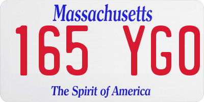 MA license plate 165YG0
