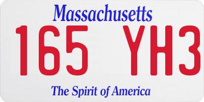 MA license plate 165YH3