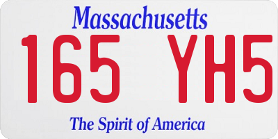 MA license plate 165YH5