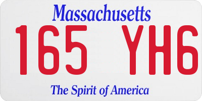 MA license plate 165YH6