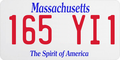 MA license plate 165YI1