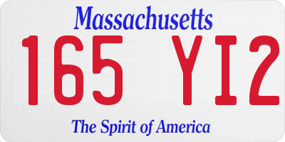 MA license plate 165YI2