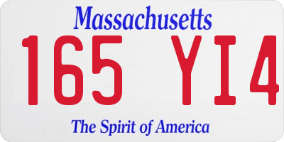 MA license plate 165YI4