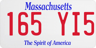 MA license plate 165YI5