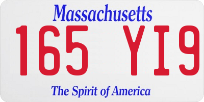 MA license plate 165YI9