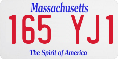 MA license plate 165YJ1