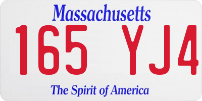 MA license plate 165YJ4
