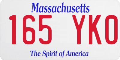 MA license plate 165YK0