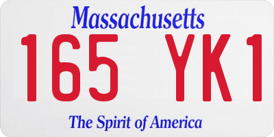 MA license plate 165YK1