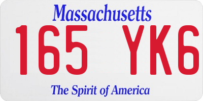 MA license plate 165YK6