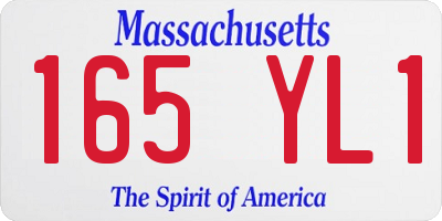 MA license plate 165YL1