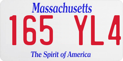 MA license plate 165YL4