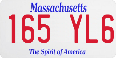 MA license plate 165YL6