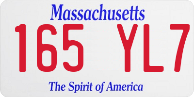 MA license plate 165YL7