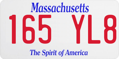 MA license plate 165YL8