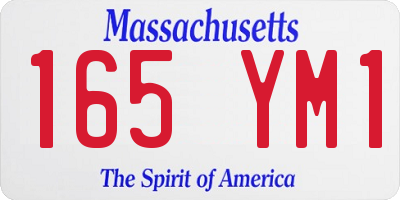 MA license plate 165YM1