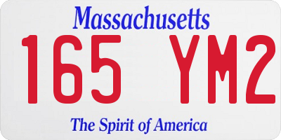 MA license plate 165YM2