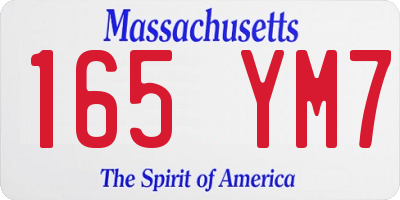 MA license plate 165YM7