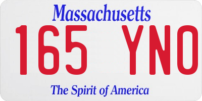 MA license plate 165YN0