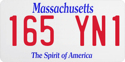 MA license plate 165YN1