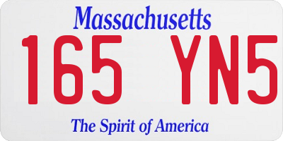 MA license plate 165YN5