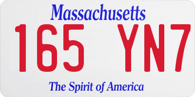 MA license plate 165YN7