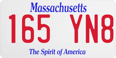 MA license plate 165YN8