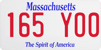 MA license plate 165YO0