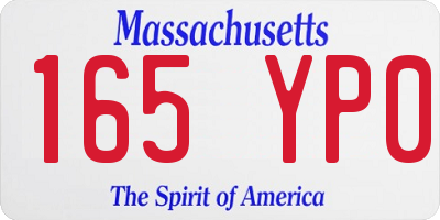 MA license plate 165YP0