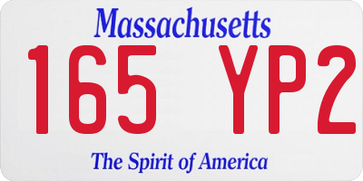 MA license plate 165YP2