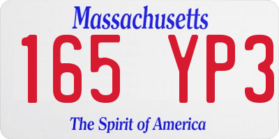 MA license plate 165YP3