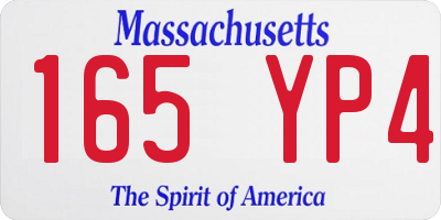 MA license plate 165YP4