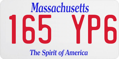 MA license plate 165YP6