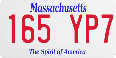 MA license plate 165YP7