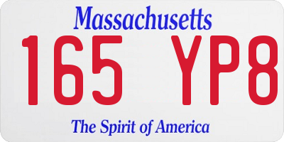 MA license plate 165YP8