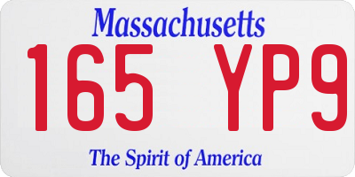 MA license plate 165YP9