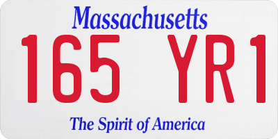 MA license plate 165YR1