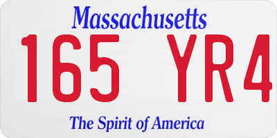 MA license plate 165YR4