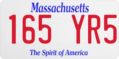 MA license plate 165YR5