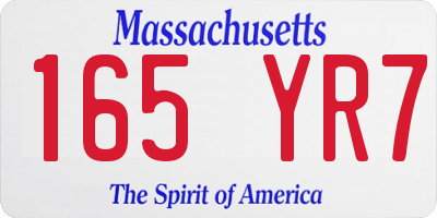 MA license plate 165YR7