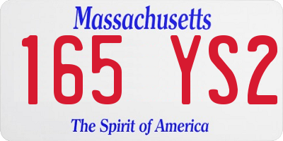MA license plate 165YS2