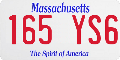 MA license plate 165YS6