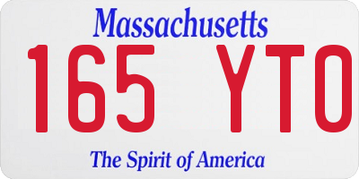 MA license plate 165YT0