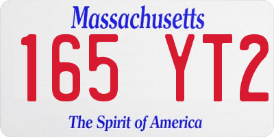 MA license plate 165YT2