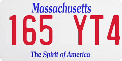 MA license plate 165YT4