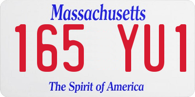 MA license plate 165YU1
