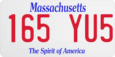 MA license plate 165YU5