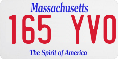 MA license plate 165YV0