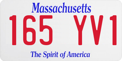 MA license plate 165YV1