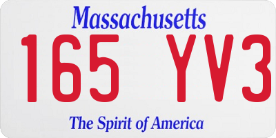 MA license plate 165YV3